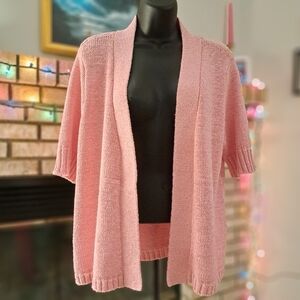 EUC Appleseed's Open Front Knit Cardigan Pink M